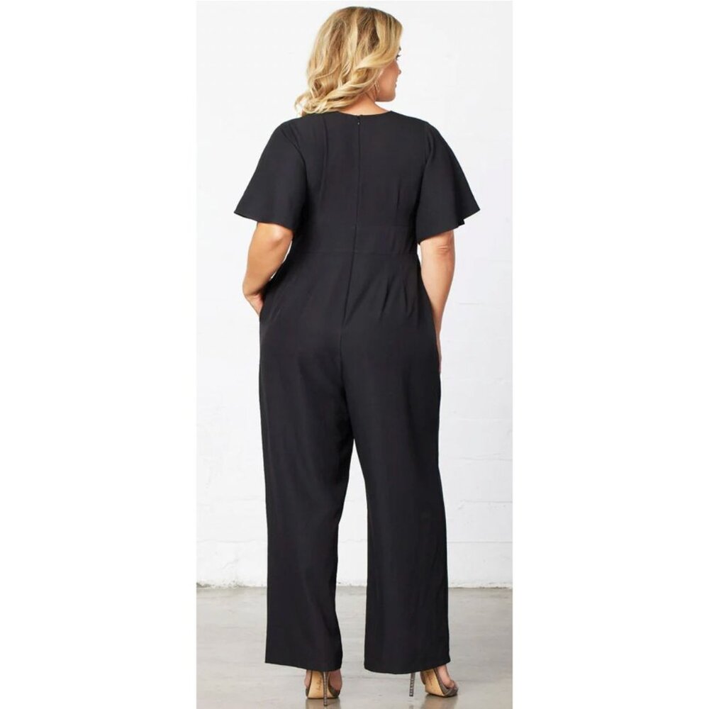Kiyonna Charisma Crepe Jumpsuit w/ Pockets Black Size 2X NWT $168 [jb] - Picture 5 of 12